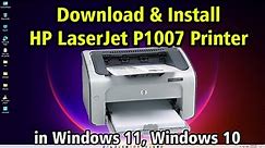How To Install HP LaserJet P1007 Printer in Windows 11 or windows 10
