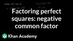 Example 3: Factoring quadratics as a perfect square of a sum: (a+b)^2 | Algebra I | Khan Academy