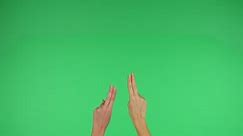 Touchscreen tap and swipe hand gestures on green screen board