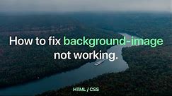How to fix background-image not working - HTML / CSS