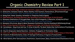 Organic Chemistry Overview Part 1