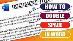 How to Double Space in Word (Quick & Easy Tutorial)