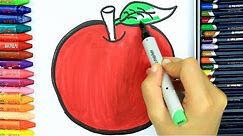 Apple Coloring Pages 🍎 | How to Draw Apple | Learn Coloring