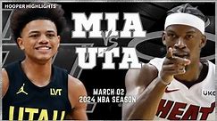 Miami Heat vs Utah Jazz Full Game Highlights | Mar 2 | 2024 NBA Season