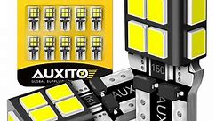 AUXITO 194 LED Light Bulb 6000K White 168 2825 W5W T10 Wedge 14-SMD LED Replacement Bulbs for Car Dome Map Door Courtesy License Plate Lights, Pack of 10