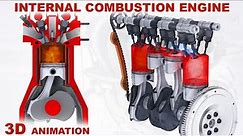 How car engine works? / 4 stroke internal combustion engine (3D animation)