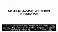 NETVIGATOR Email – IMAP setup on iPhone/iPad