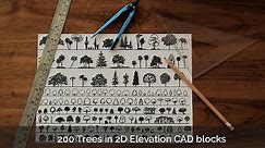 2D CAD Blocks - Trees in Elevation view