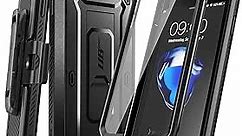 SUPCASE Unicorn Beetle Pro Series Case for iPhone SE (2022)/ iPhone SE (2020)/ iPhone 7/ iPhone 8, Built-in Screen Protector Full-Body Rugged Holster & Kickstand Case (Black)