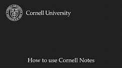 How to Use Cornell Notes