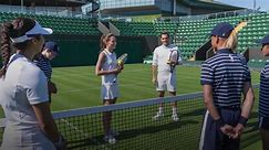 Princess of Wales plays doubles with Roger Federer as pair celebrate ball boys and girls at Wimbledon