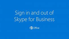 Sign in to Skype for Business