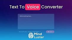 Mind Luster - Learn How To Make Text To Voice Converter Using JavaScript | Text To Speech Generator