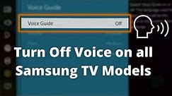 Turn Off Voice on all Samsung TV Models