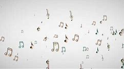 Music Notes floating from the side (white background) Particular - free motion graphics