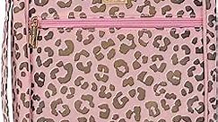 Mary Square Pink Gold Tone Leopard 10.5 x 8 Canvas Zippered Bible Cover