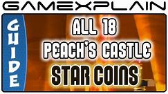 New Super Mario Bros. U - All Peach's Castle Star Coins (18!) & Secret Exits Guide & Walkthrough