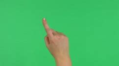 Touchscreen tap and swipe hand gestures on green screen
