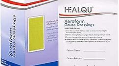 HEALQU Medical Xeroform Petrolatum Dressing 5x9-50 Count - Non-Adherent Gauze Pad for Low Exudating Wounds - Fine Mesh Gauze Patch Sterile for Wound Care Lacerations, Burns & Skin Grafts