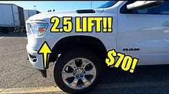 2019 - 2022 5th GEN RAM 1500 $70 LIFT in the FRONT! MOTOFAB LEVELING KIT INSTALL