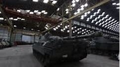 German-made Leopard 1 tank and Italian-made M113 tanks at the OIP...