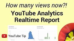 Check your YouTube Realtime Report to see estimated views in real time