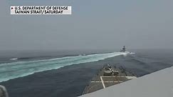 Chinese ship cuts it close with US destroyer in Taiwan Strait