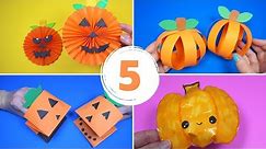 Easy Paper Pumpkin Crafts | Halloween Crafts for Kids
