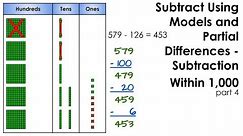 Subtract Using Models and Partial Differences - Subtraction within 1000 - Lesson 4