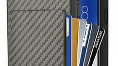 iPhone 8 Wallet Case, ZVE iPhone 8/7 Card Holder Case Carbon Fiber Wallet Design Protective Case