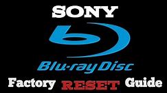 Sony Blu-Ray Player Factory Reset [2024]