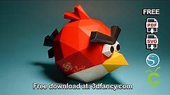 3D Paper Crafts with Cricut Make and Cameo4 | Free Angry Bird Red Papercraft PDF SVG Template