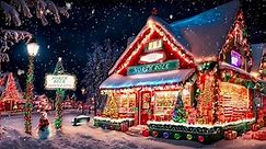 CHRISTMAS NORTH POLE SWEETS SHOP ASMR-SNOW FALL-COLORFUL LIGHTS-SNOWMAN-INSTRUMENTAL CHRISTMAS MUSIC