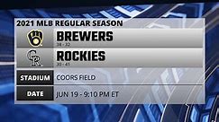 Brewers @ Rockies Game Preview for JUN 19 -  9:10 PM ET