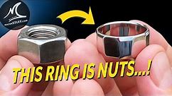 Multi Facet Stainless Steel Ring from a Hex Nut