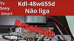 tv sony smart led ( kdl-48w655d ) não liga, resolvido