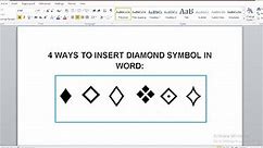 How to type diamond symbol on word and keyboard - Shortcuts and Alt code for diamond symbol