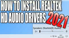 How To Install Realtek HD Audio Drivers In Windows 10 Tutorial