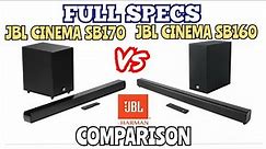 JBL Cinema SB170 vs. JBL Cinema SB160 2.1channel Soundbar | Full Specs Comparison