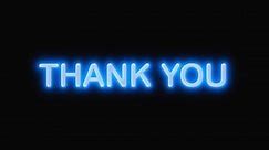 Thank you bright neon text message phrase for thankful greeting friendly etiquette communication motion design isolated on black glitter appreciation animation gratitude gratefulness thankfulness