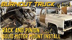 C10 DIY rack and pinion & solid motor mount install on the Burnout Truck 1984 GMC C10 Squarebody
