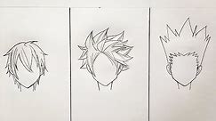 How to draw boy anime hair 3 different ways (for beginners)