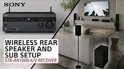Sony | Wireless Rear Speaker and Subwoofer setup on the STR-AN1000 7.2ch 8K A/V Receiver