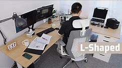 L-Shaped Photography Standing Desk Setup | How stay productive & organized