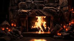Cozy Stone Fireplace: Crackling Sounds and Inviting Ambiance | Perfect Sound For Sleeping & Study