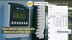 Time Clocks that Calculate Hours printed on Time Card - Calculating Time Clocks