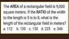 Geometry and Ratio: ratio of width to length is 5:8, what is the length of the rectangular