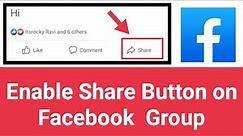 How To Enable Share Button On Facebook Group | How to Enable Share option in Facebook Group