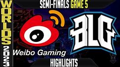 WBG vs BLG Highlights Game 5 | S13 Worlds 2023 Semi-finals | Weibo Gaming vs Bilibili Gaming G5