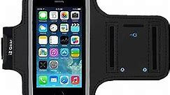 i2 Gear Armband for iPhone 5, 5S, 5C, SE 2016, 4S, 4 & iPod Touch with Adjustable Strap and Key Holder (Black)